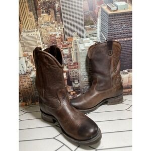 Double H DH2511  Brown  Leather Roper style Western Work Boots Men US 9 D